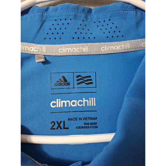 Adidas Golf Polo Shirt Men's 2XL TORREY PINES Course Logo Blue Stripe Climachill - Picture 7 of 9